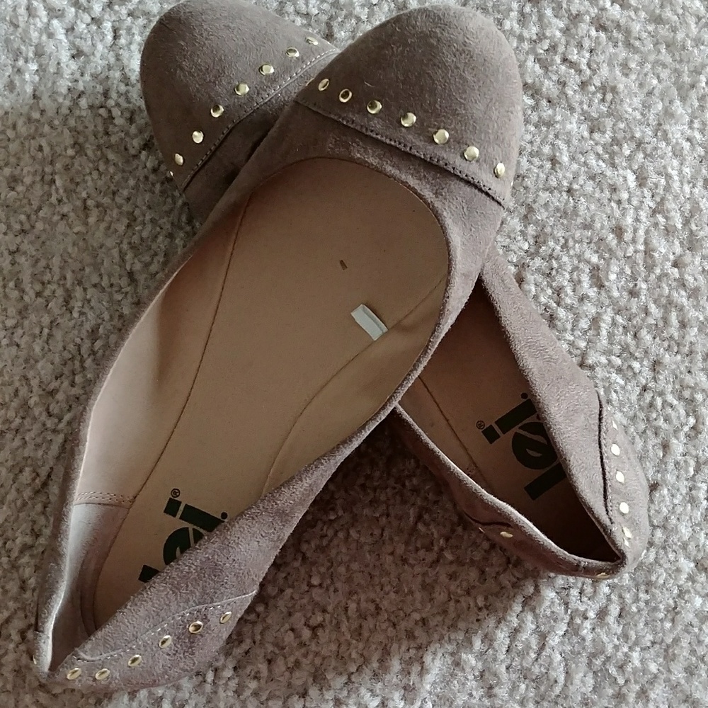 Tan Flats with Gold Accents